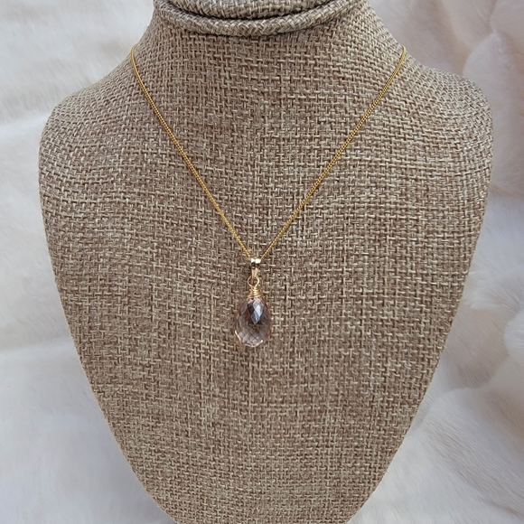 Champagne Mystic Quartz Necklace Crystal Gemstone - Picture 3 of 7